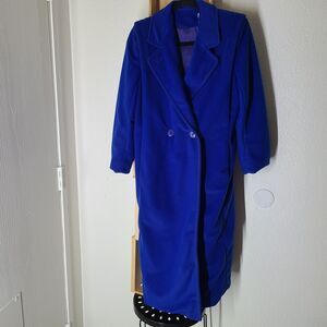 Vintage Kashmiracle by Wellington Made in USA Blue Long Coat